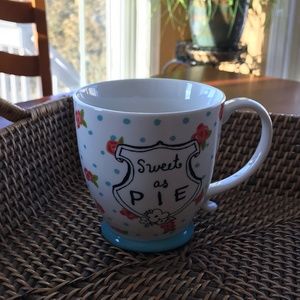 Sweet as Pie Red Roses and Blue Polka Dots Mug Clay Art